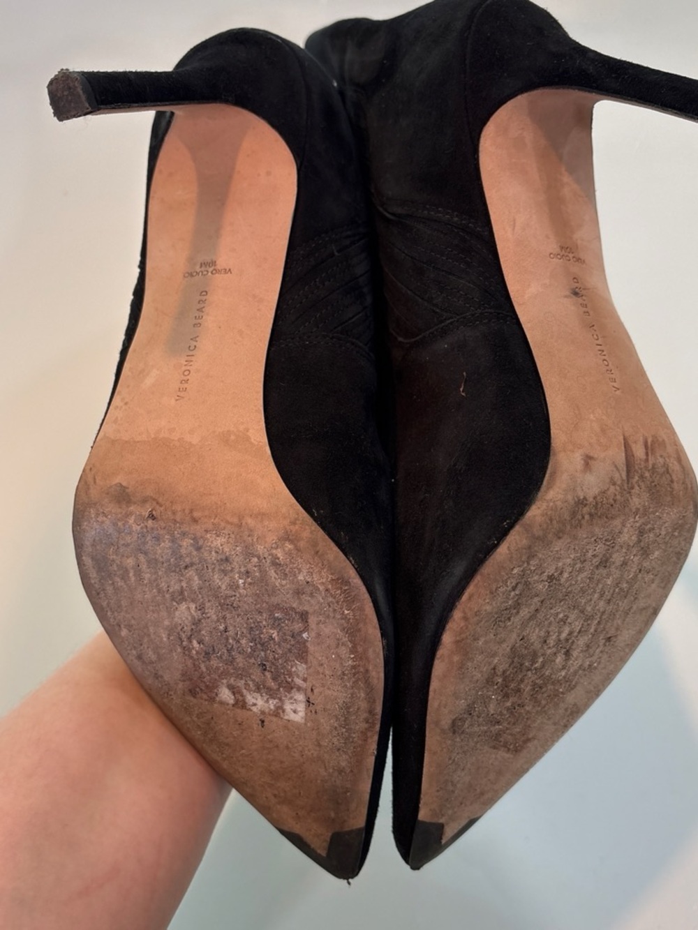 Veronica Beard Black Suede Pointed-Toe Stiletto Ankle Boots - Picture 3 of 6